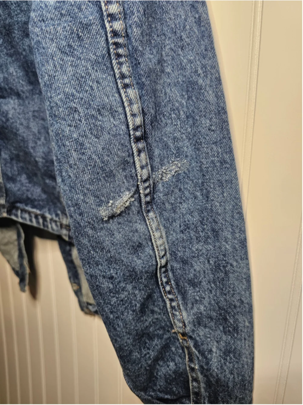 Free People We The Free Jade Denim Jacket High Dive Blue Acid Wash Size S NWT - Picture 11 of 12
